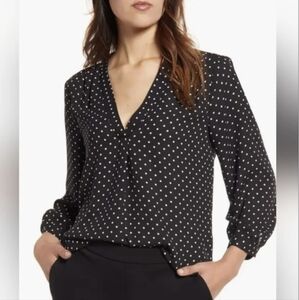 EUC Black & White Polka Dot Top